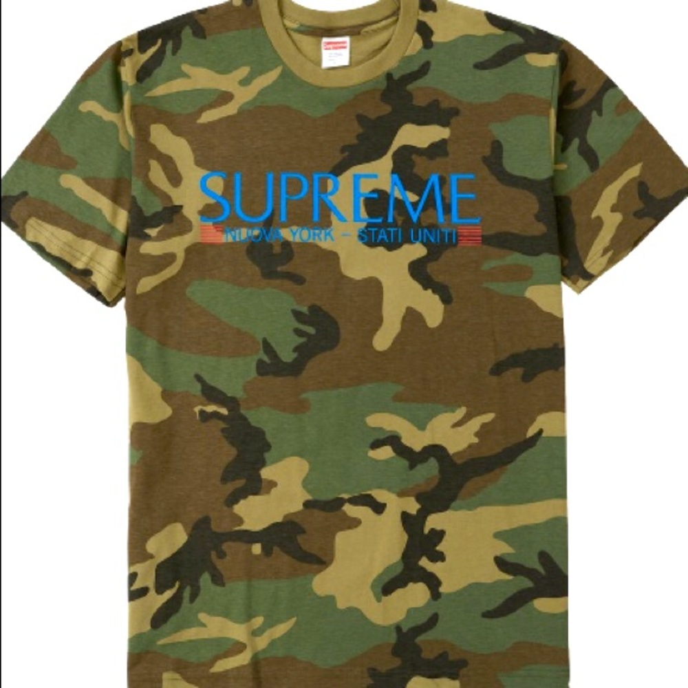 SUPREME NUEVO YORK T-SHIRT SS MENS M MEDIUM CAMO TEE NWT